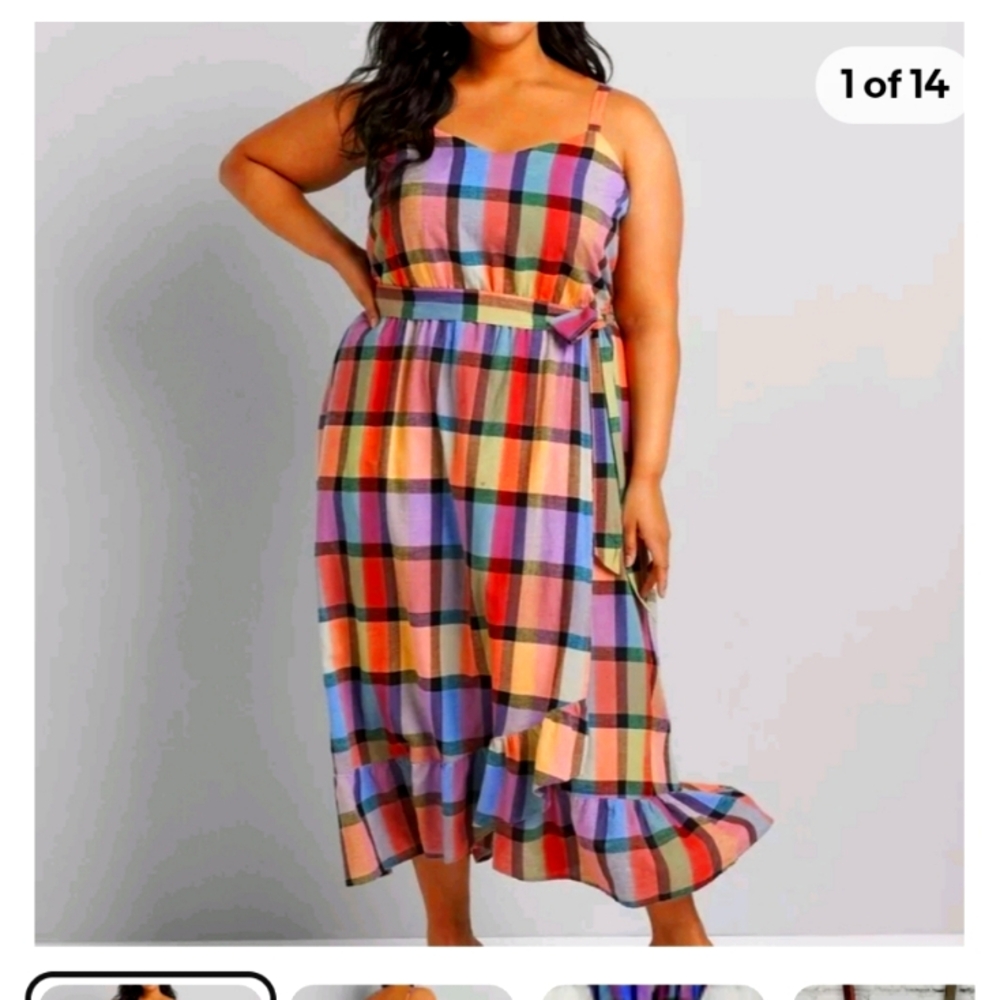Lane Bryant Madras Plaid Sundress